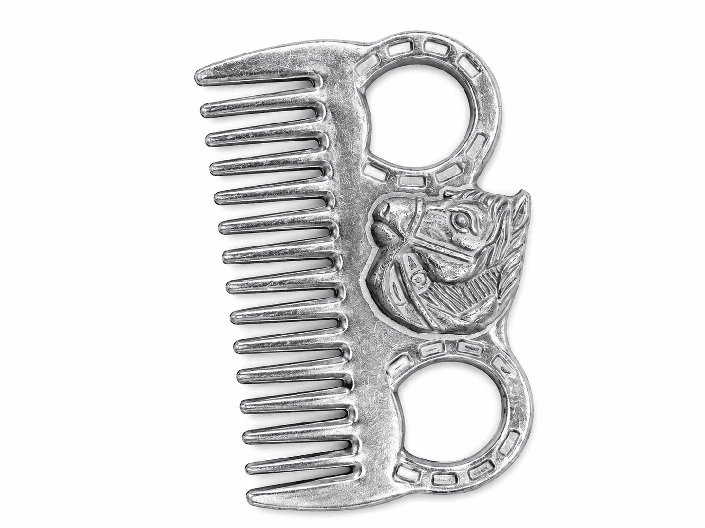 Peine aluminio con cabeza caballo